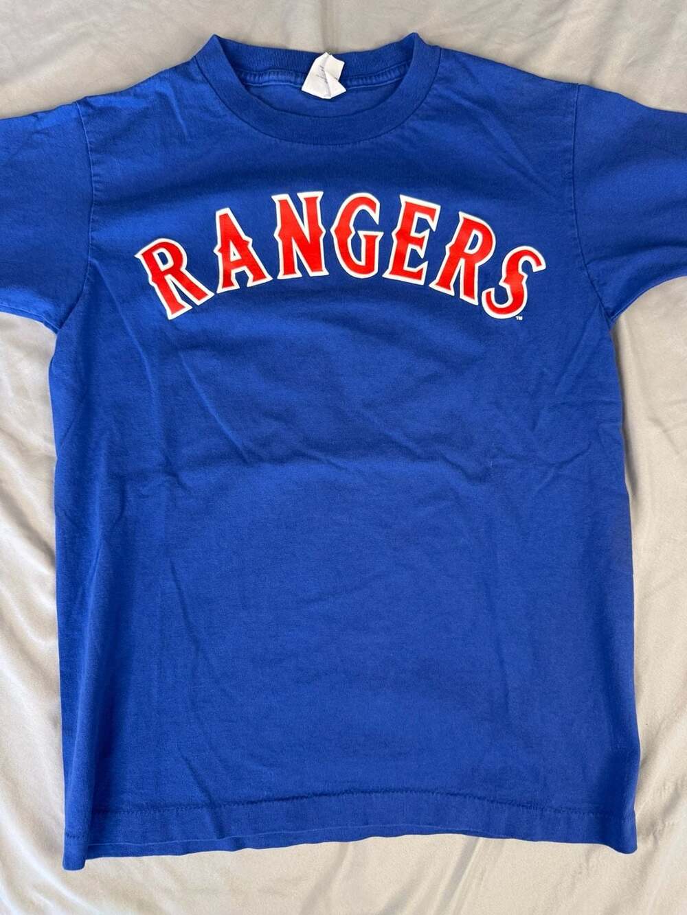 Majestic Texas Rangers T-Shirt Size L Blue Garrett 99 Baseball MLB